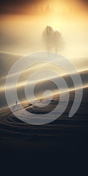 Surreal Cinematic Minimalistic Shot Inspired By Marcin Sobas photo