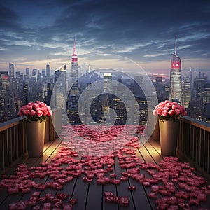 A_surreal_cityscape_where_skyscrapers photo