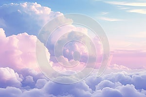 Surreal cloud podium outdoor on blue sky pink pastel soft fluffy clouds with empty space