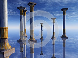 Surreal Columns on Horizon