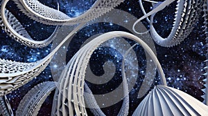Surreal Cosmic Ribbons in Space with Geometric Textures