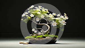 Surreal Daisy Bonsai Tree: High Resolution Uhd Image For Desktop Wallpaper