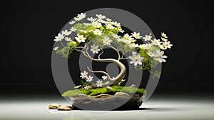 Surreal Daisy Bonsai Tree: High Resolution Uhd Image For Desktop Wallpaper photo