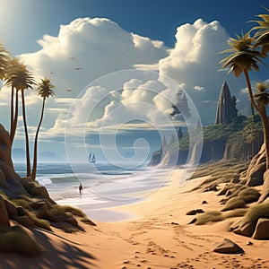 a surreal depiction of endless summer sand devoid of human influence trending on artstation