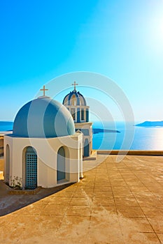 Surreal domes a Greek church