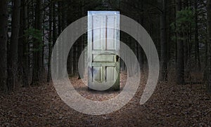 Surreal Door, Woods, Path, Forest photo