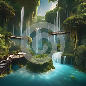 A surreal dreamscape, with floating islands and waterfalls, creating a sense of whimsy and imagination5