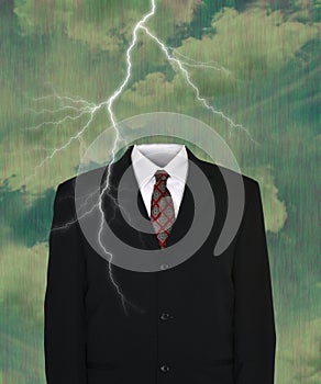 Surreal Empty Business Suit, Lightning