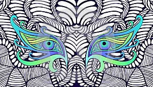 Surreal eyes of a mystical, alien creature. Artistic background with unusual eyes. Fantastic decorative eyes. Vector