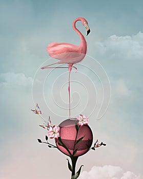 Surreal flamingo