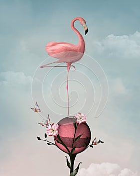 Surreal flamingo photo
