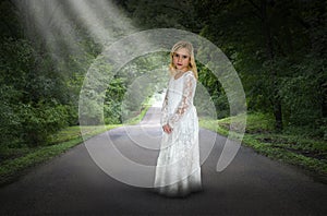 Surreal Girl, Road, Hope, Peace