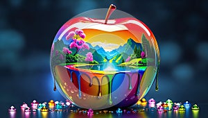 Surreal Glossy Apple glossy oversized apple