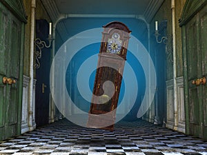 Surreal Grandfather Clock, Haunted House