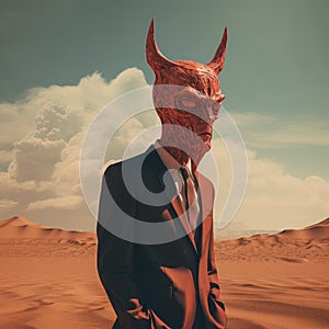 Surreal Hybrid Creature: A Minimalist Chimera In The Desert
