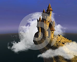 Surreal Medeival Fantasy Stone Castle