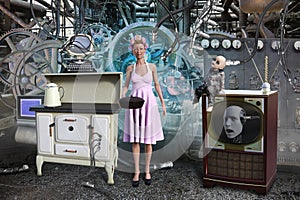 Surreal Modern Industrial Kitchen, Housewife