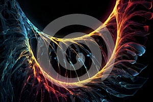 Surreal neon soundwave with abstract fluid energy motion. photo