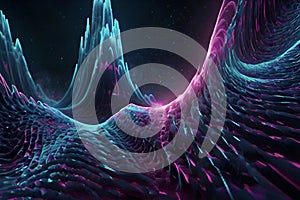 Surreal neon soundwave with abstract fluid energy motion. photo