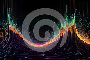 Surreal neon soundwave with abstract fluid energy motion. photo