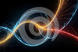 Surreal neon soundwave with abstract fluid energy motion. photo