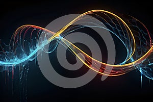 Surreal neon soundwave with abstract fluid energy motion. photo