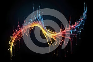 Surreal neon soundwave with abstract fluid energy motion. photo