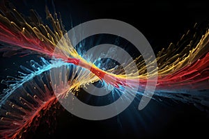 Surreal neon soundwave with abstract fluid energy motion. photo