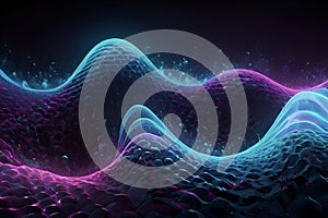 Surreal neon soundwave with abstract fluid energy motion. photo