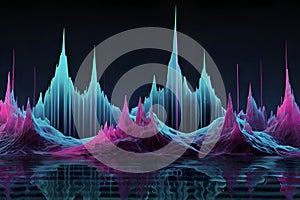 Surreal neon soundwave with abstract fluid energy motion. photo