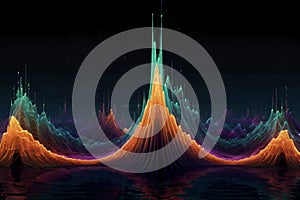 Surreal neon soundwave with abstract fluid energy motion. photo