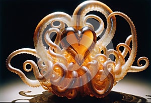 A surreal, organic-looking glass sculpture