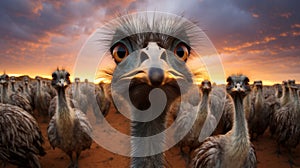 Surreal Ostriches: A Photobash Of Australian Landscapes And Emotionally Charged Portraits photo