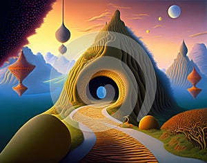 The surreal path - AI generated artwork photo