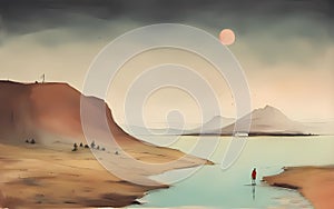 surreal relaxing landscape- new naturalism background