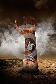 Surreal Robot Hand, Desolate Desert