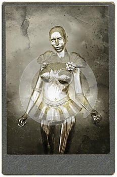 Surreal Robot Woman Vintage Portrait, Photography