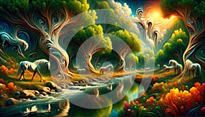 Ethereal Woods Mirage: The Surrealist Nature photo