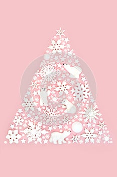 Surreal Snowflake North Pole Christmas Tree Shape Concept