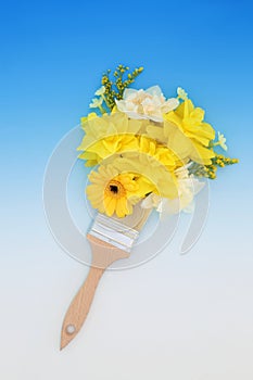 Surreal Spring and Easter Abstract Flower Paintbrush Design