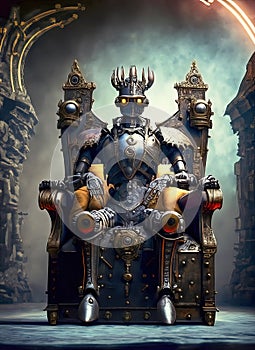 Surreal Steampunk Robot King, Throne