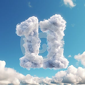 Surreal Symbolism: 3d Clouds Shaping The Number Seventeen