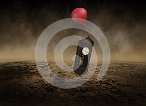 Surreal Time, Clock, Surrealism, Balloon