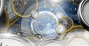Surreal Time and space clock concept