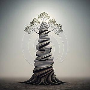 A surreal tree-like structure with a