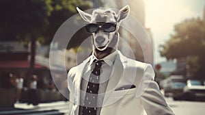 Surreal Urban Goat: A Cryptid Academia Fashion Icon photo