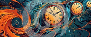 Surreal Vortex of Time Anomalies and Warped Clocks photo