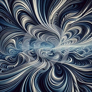 Surreal wave pattern with distorted perspectives, photorealist photo