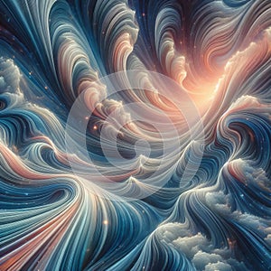 Surreal wave pattern with dreamy and ethereal qualities, photo photo