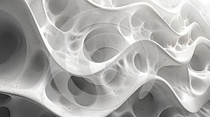 Surreal white fluid forms with a porous, organic texture,. Generated AI